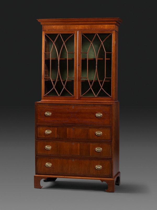 A Federal Inlaid and Figured Cherrywood Cabinet