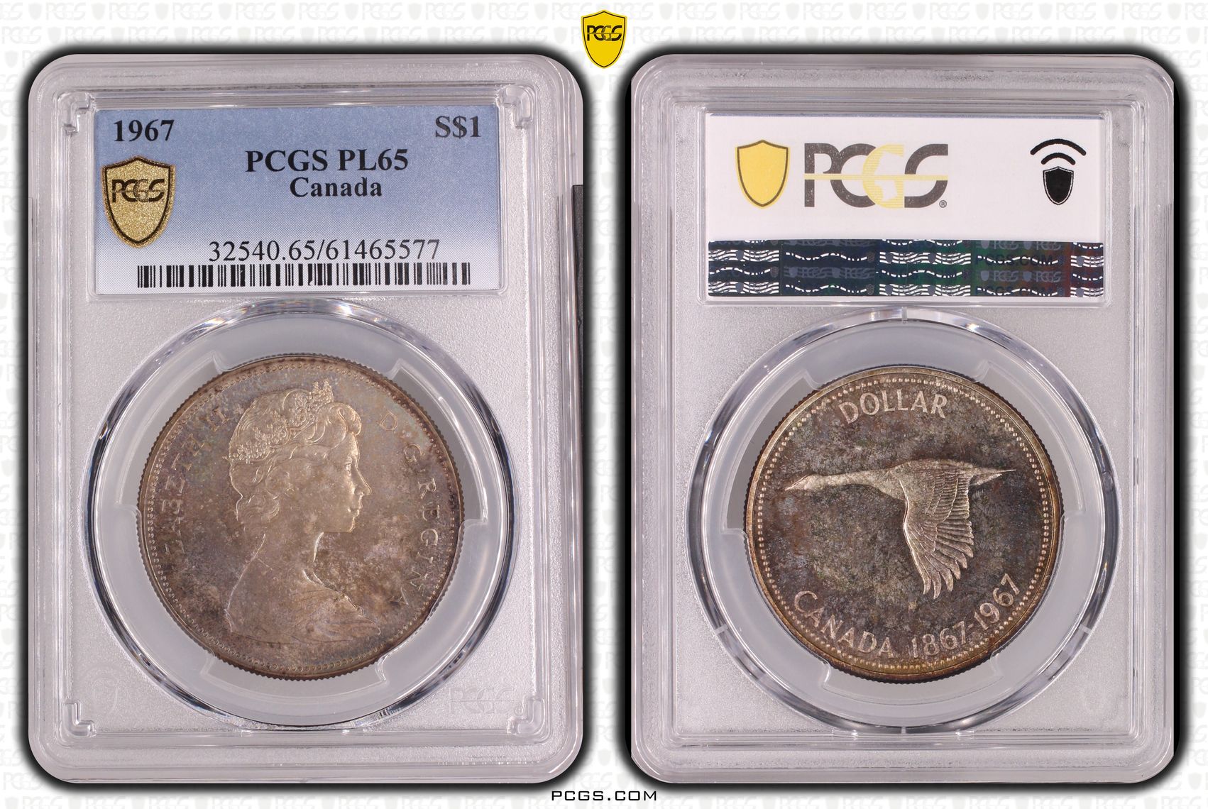 Canada, Elizabeth II, S$1, 1967, PCGS PL65