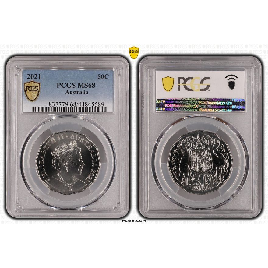 Elizabeth II, Fifty Cent, 2021, PCGS MS68
