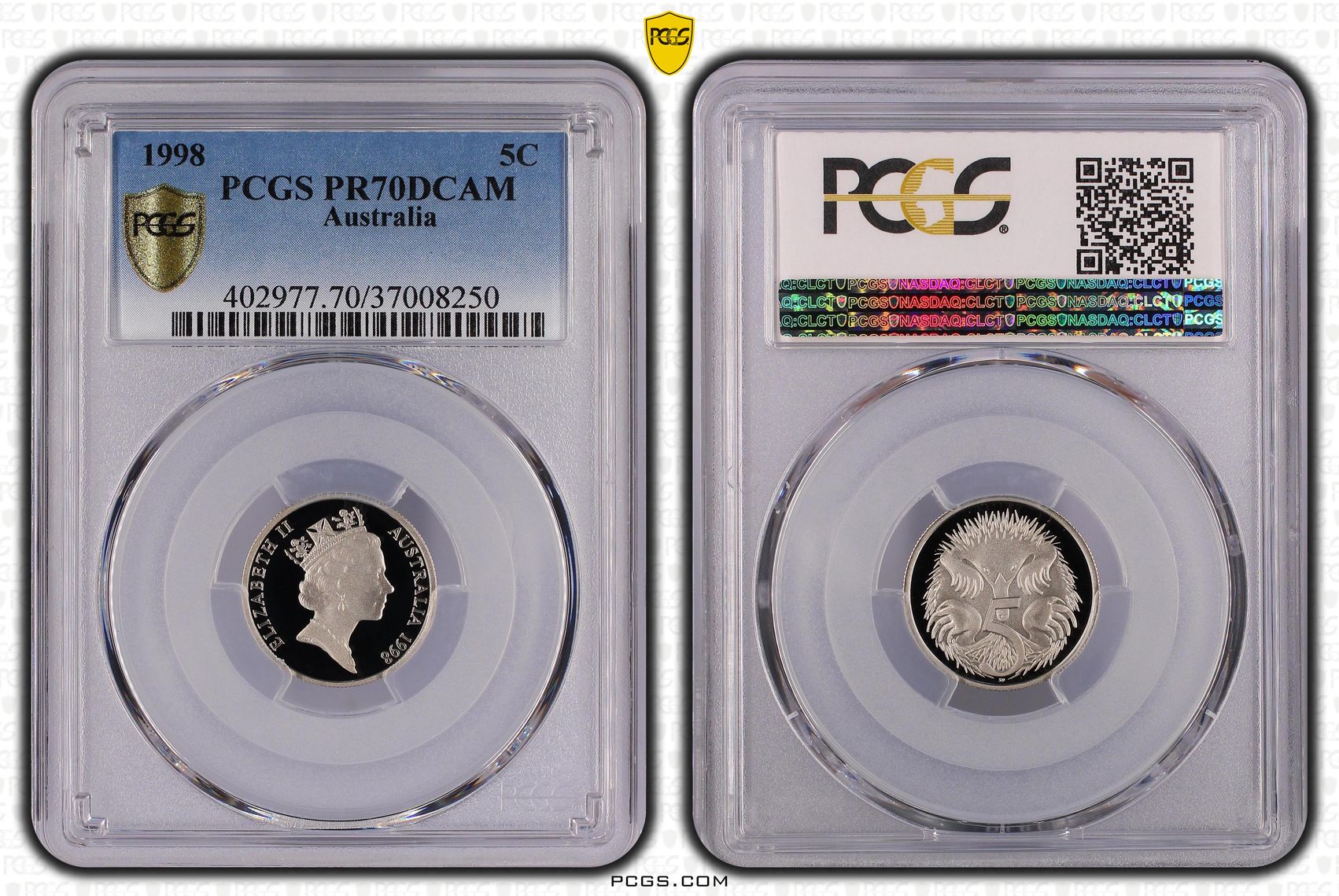 Top pop, Five Cent, 1998, PCGS PR70DCAM