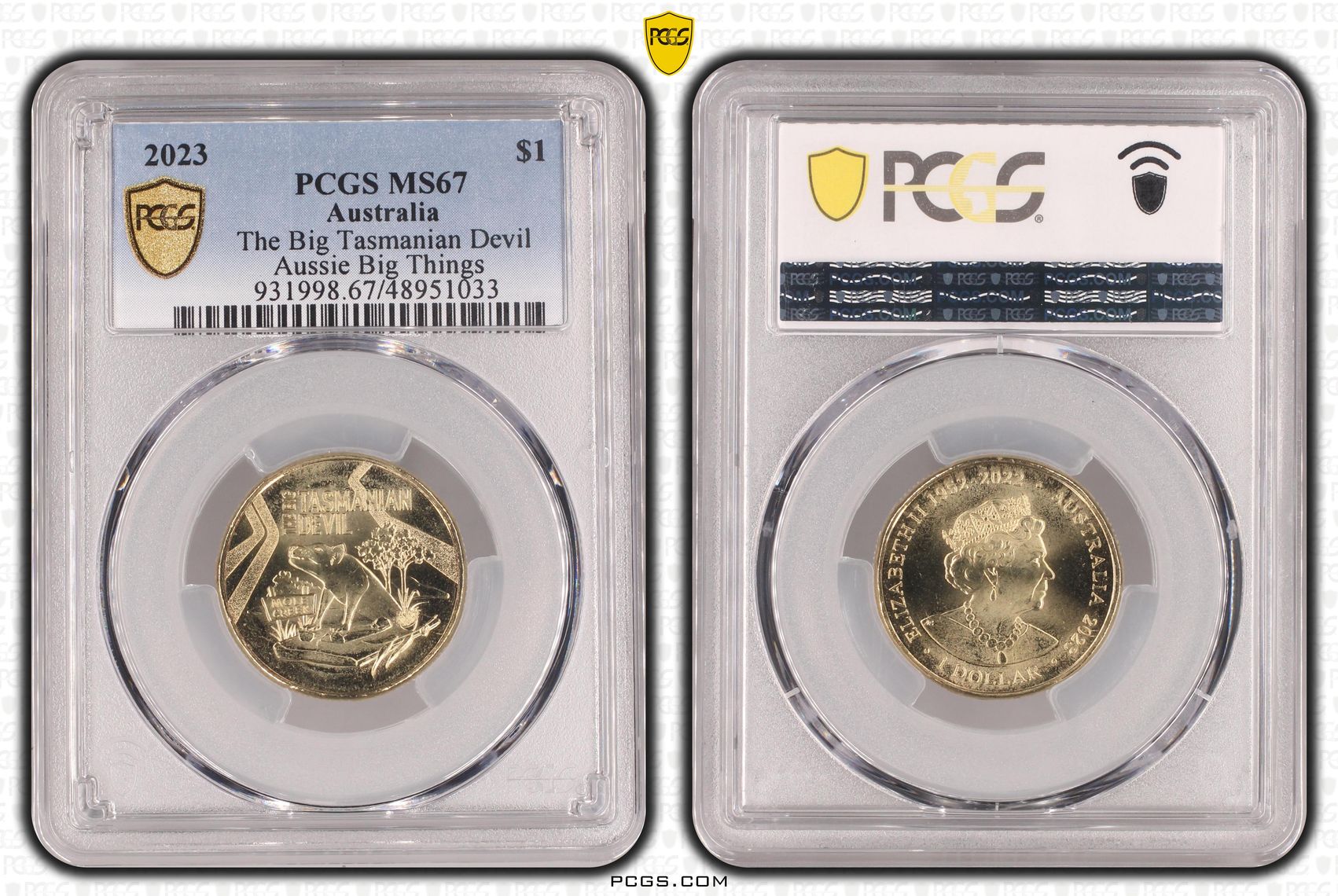 The Big Tasmanian Devil Aussie Big Things , One Dollar, 2023, PCGS MS67