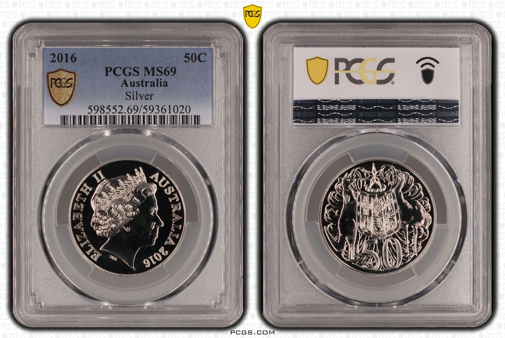 Elizabeth II, Silver, Fifty Cent, 2016, PCGS MS69
