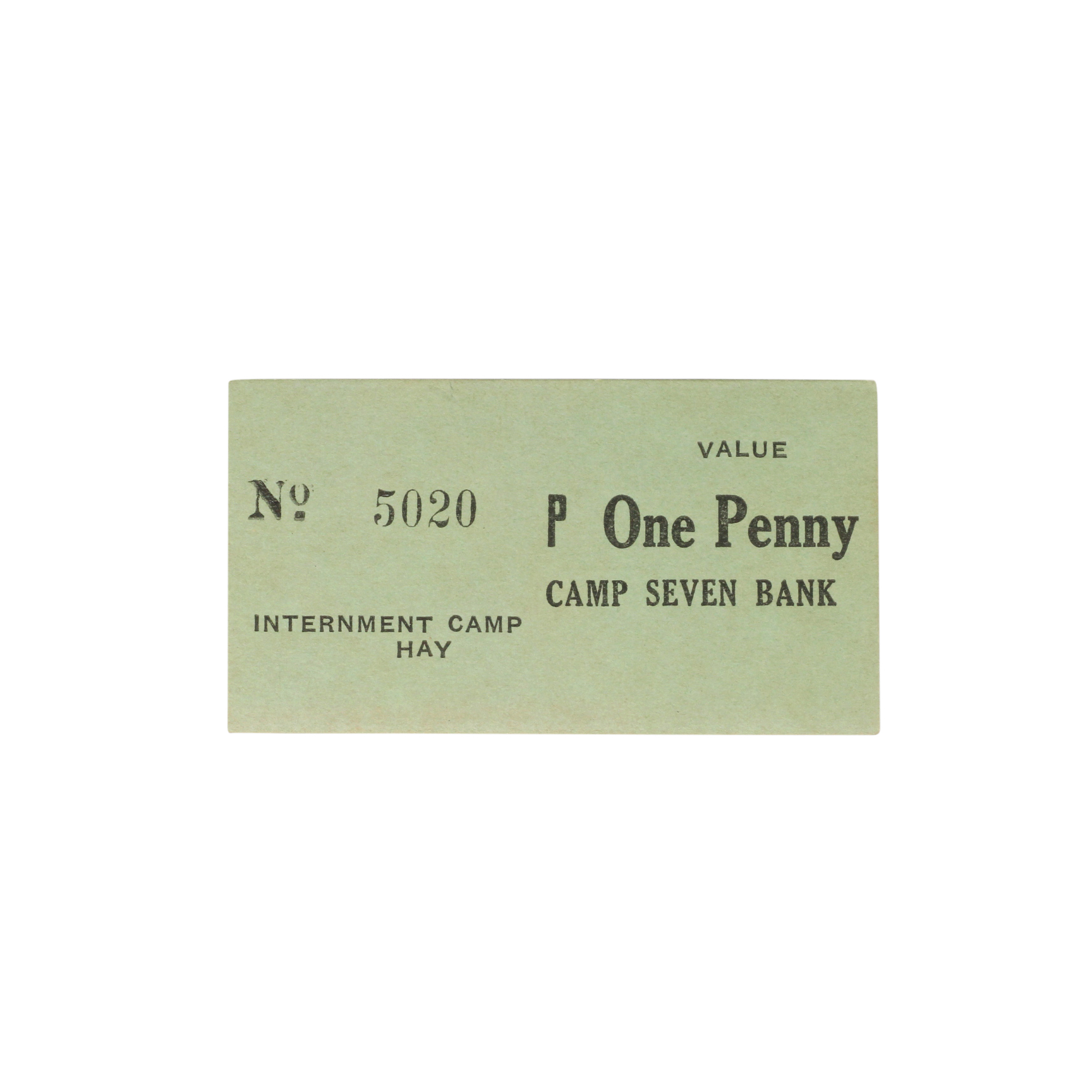 123. · Hay Internment Camp, One Penny,  WWII, UNC
