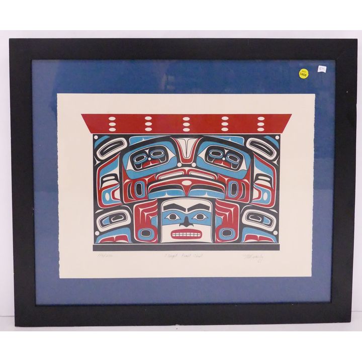 M. Beasley Tlingit Feast Chest S/N Serigraph- 23x27'' framed