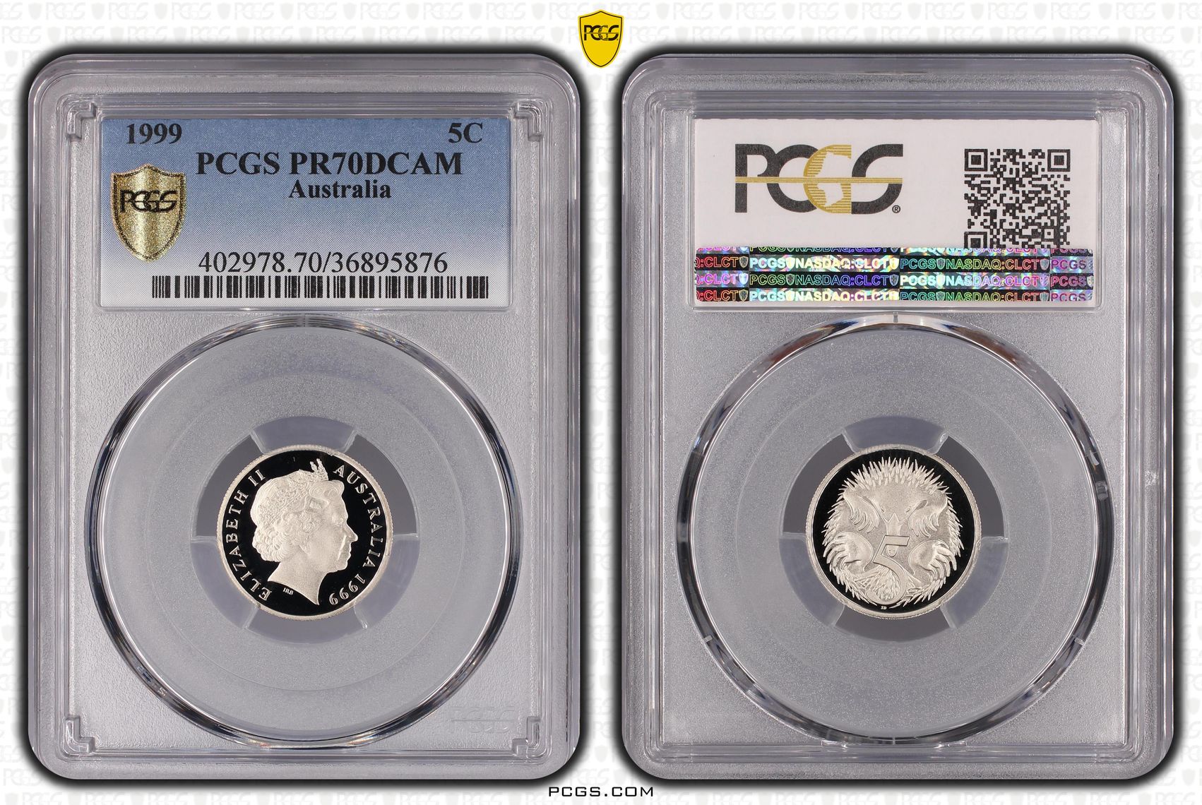 75 · 1999 Australia Five Cent, 5c PCGS - PR70DCAM POP 35/0 -876