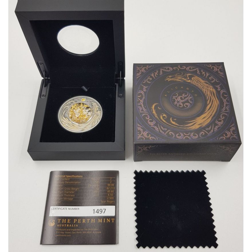 Alicanto 2oz. Silver Antiqued Coin