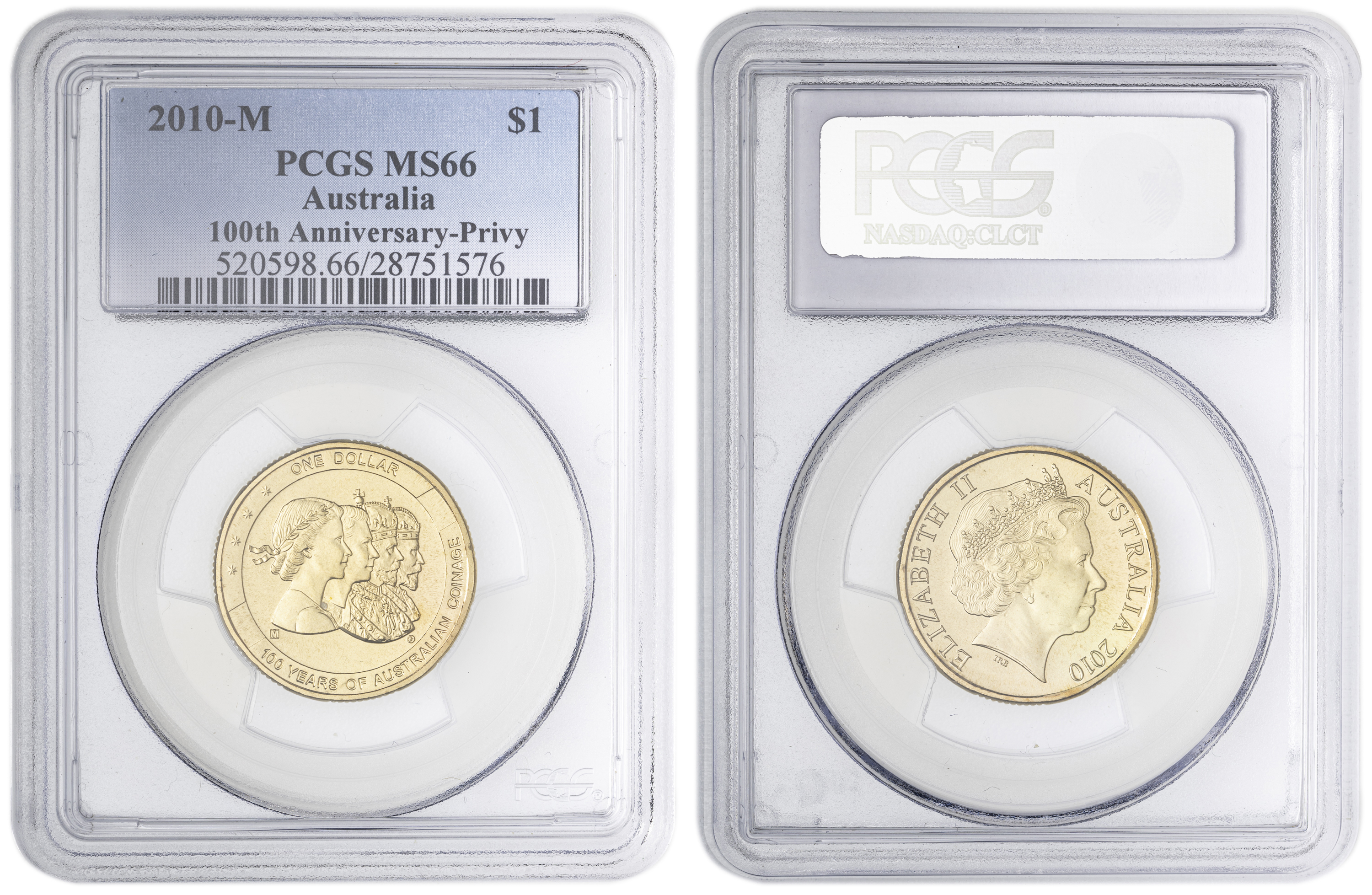 100th Anniversary-Privy , One Dollar, 2010-M, PCGS MS66