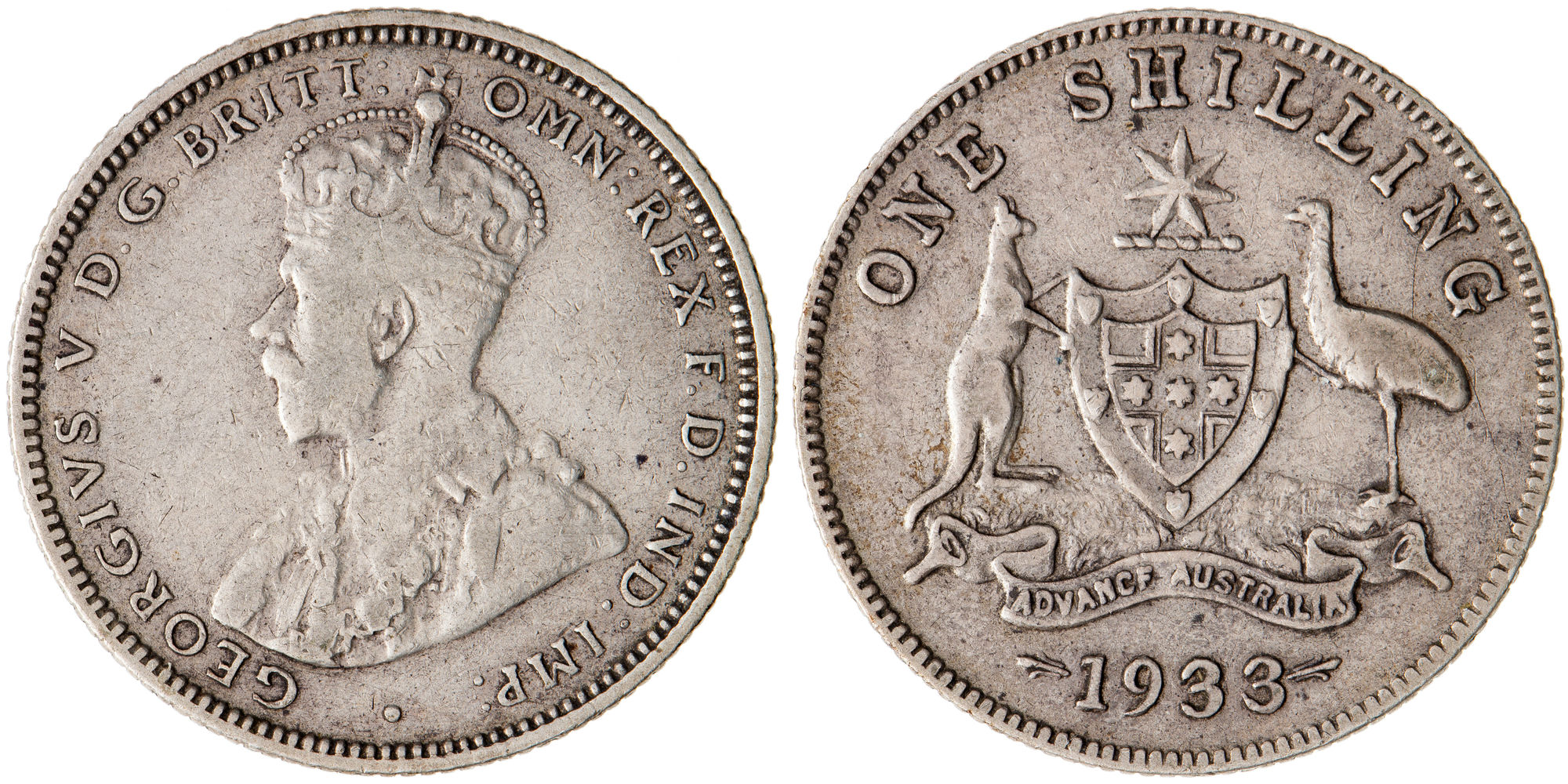 George V, Shilling, 1933, aFine