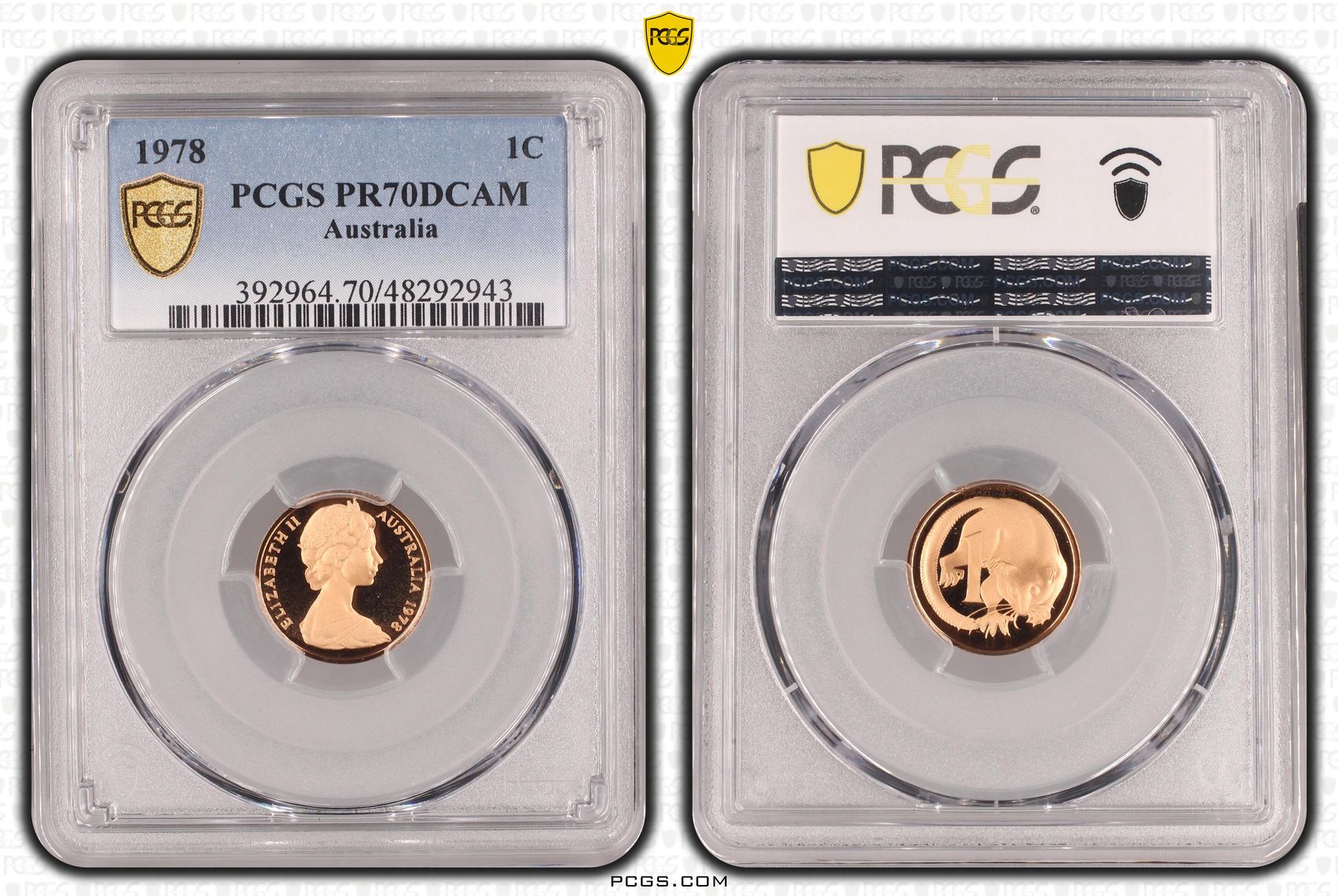 Elizabeth II, One Cent, 1978, PCGS PR70DCAM