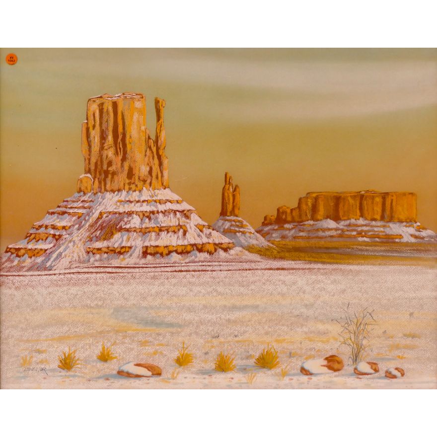 Guy Nez Jr Monument Valley Landscape Pastel Framed- 29x25''