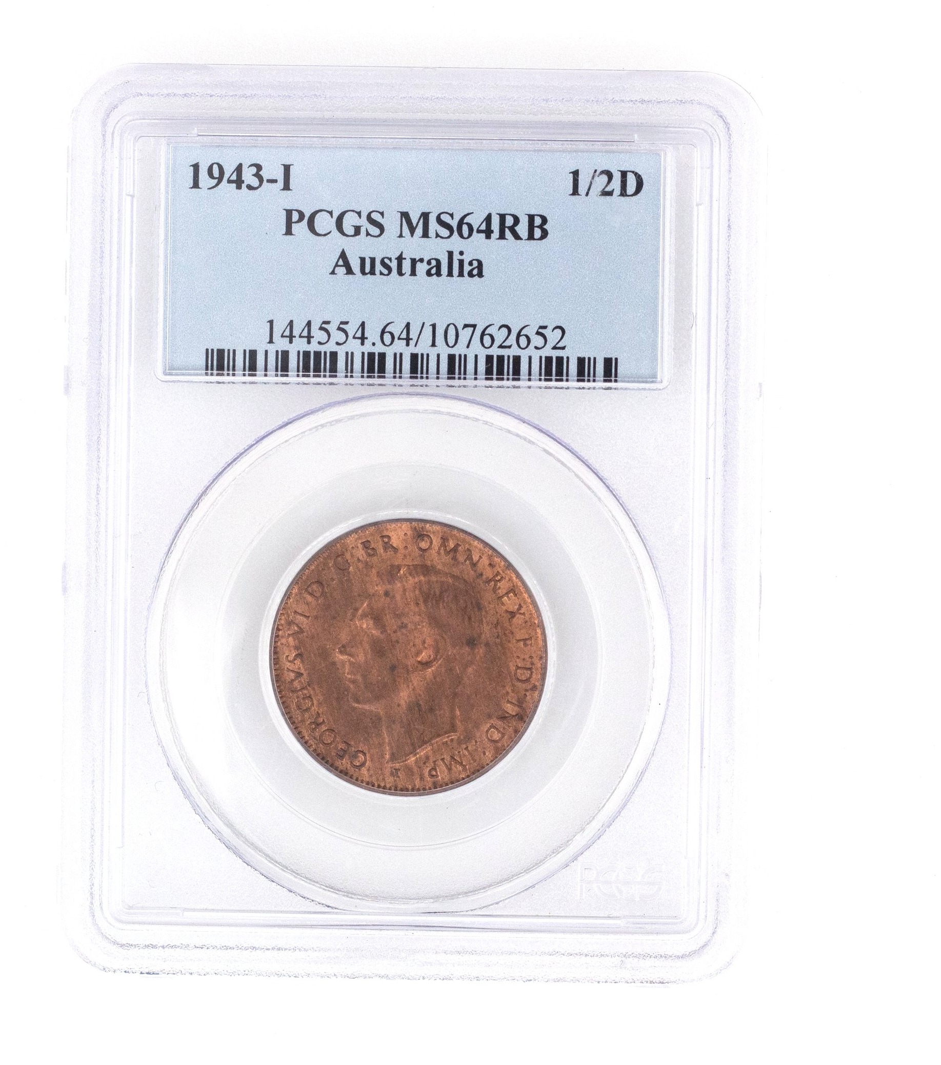George VI, Halfpenny, MS64RB , 1943-I