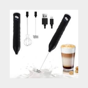 Milk Frother USB Rechargeable Electric Foam Maker with Double Whisks-Black (USED)- -Bar 9902169801690- 51745/21284 B1 (S7)