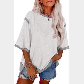 SHEWIN TSHIRTS SHIRTS FOR WOMEN CASUAL CREWNECK SUMMER TOPS LOOSE OVERSIZED SWEATSHIRT SHORT SLEEVE SHIRTS FOR WOMEN,(US 16-18) XL