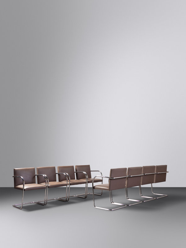 Ludwig Mies van der Rohe
(German/American, 1886-1969)
Set of Eight BRNO ChairsKnoll, USA