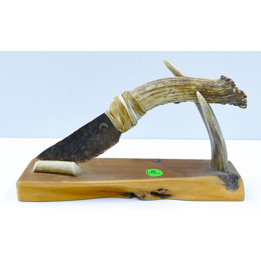 P. Harper Native Made Copper Knife on Stand 10''