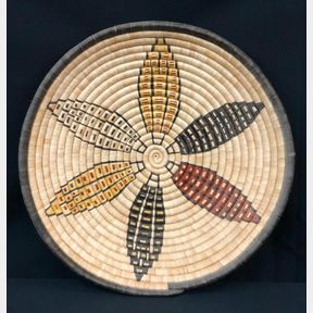 Beautiful Corn Themed Hopi Coiled Basket