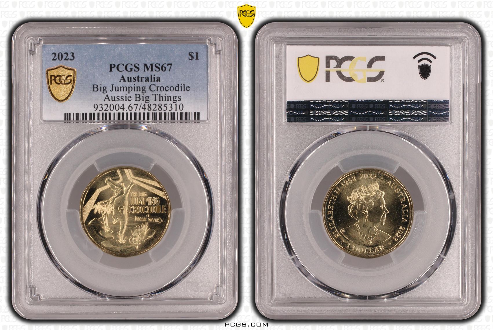 Big Jumping Crocodile Aussie Big Things , One Dollar, 2023, PCGS MS67