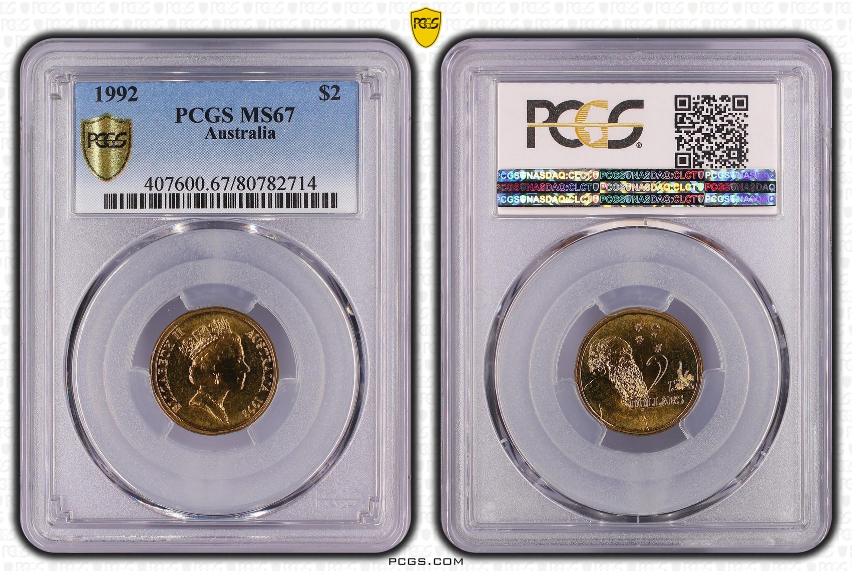 Elizabeth II, Two Dollar, 1992, PCGS MS67