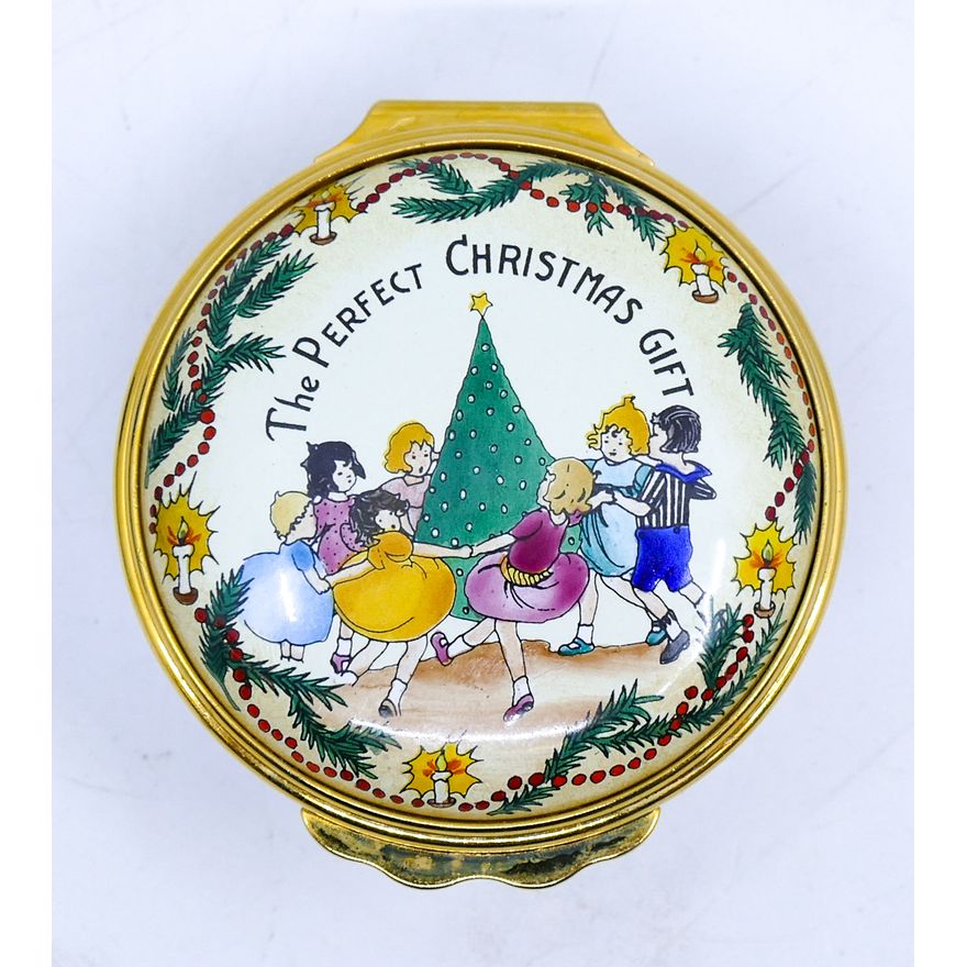 Halcyon Days Christmas 1997 Enameled Box 1.5'' x 1''