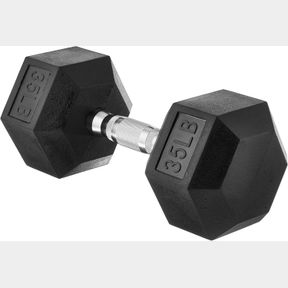13.3X6.1X5.3 IN AMAZON BASICS RUBBER HEX DUMBBELL HAND WEIGHT