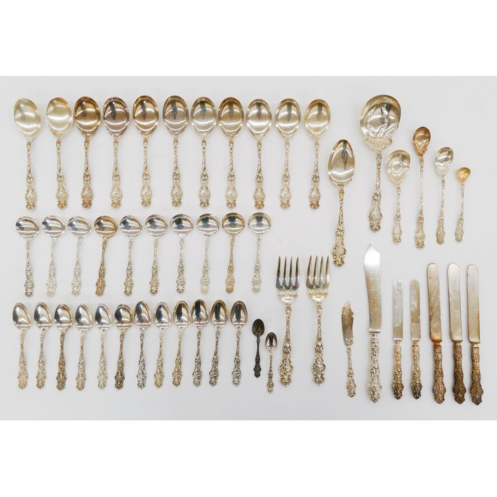 50pc Wallace 'Irian' Pattern 1902 Sterling Flatware