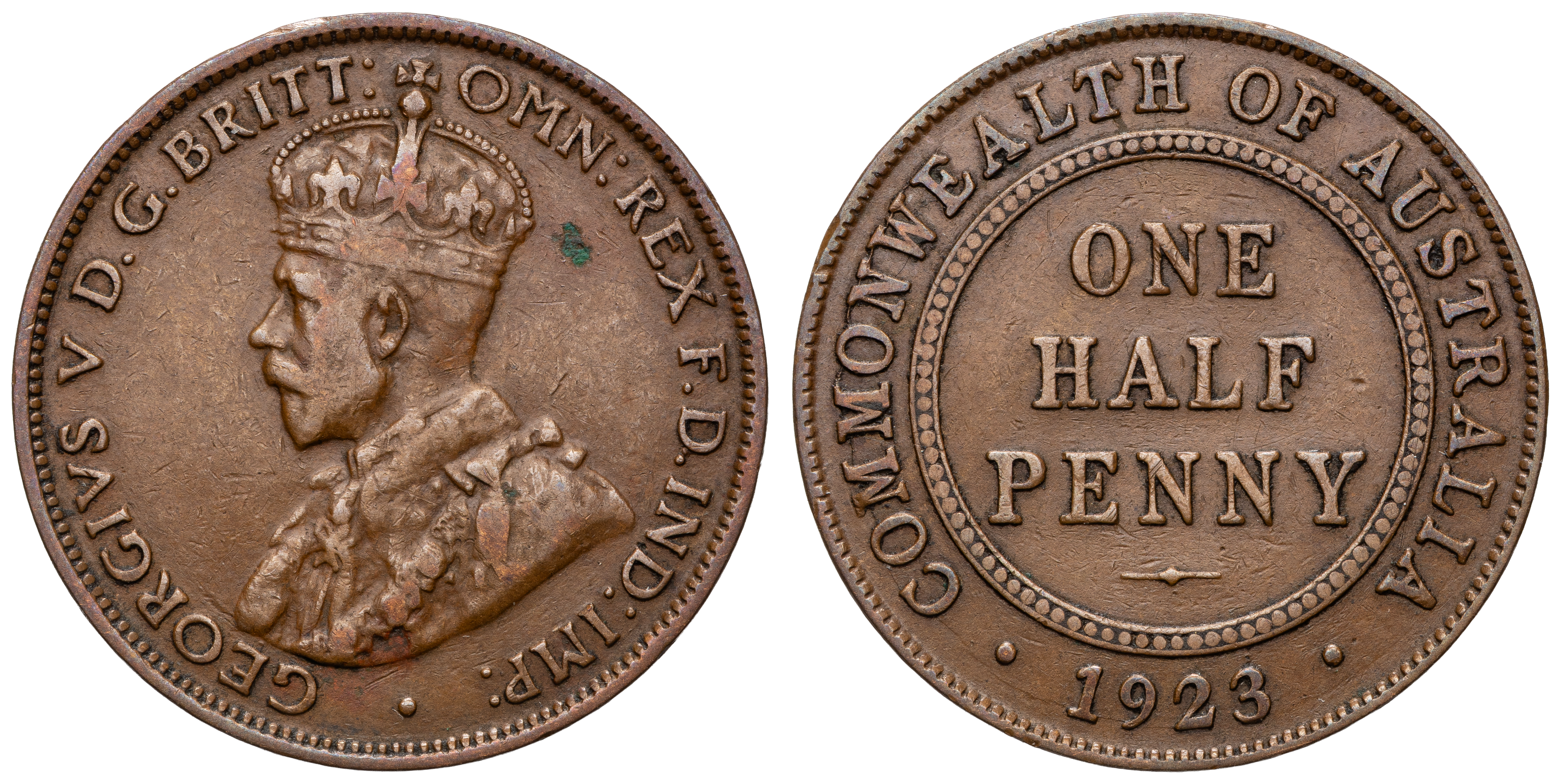 George V, Halfpenny, 1923, aFine