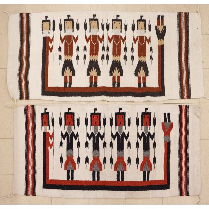 2pc Navajo Yei Wool Rugs