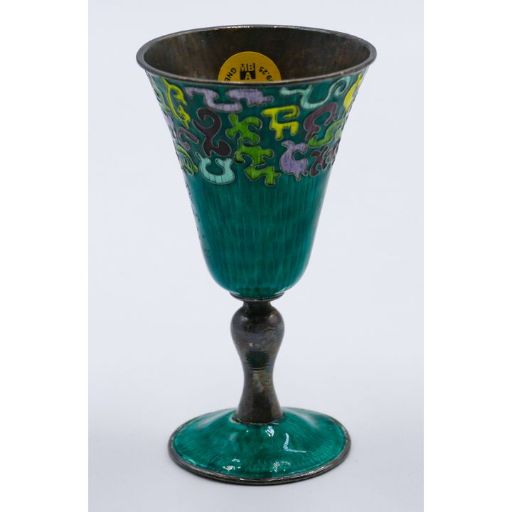 Korean Enameled Sterling Goblet 4.75'' - 105 Grams