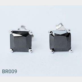 STERLING SILVER BLACK CZ EARRINGS - 51543/159