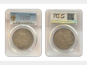 1887 Queen Victoria Silver Double Florin PCGS MS64