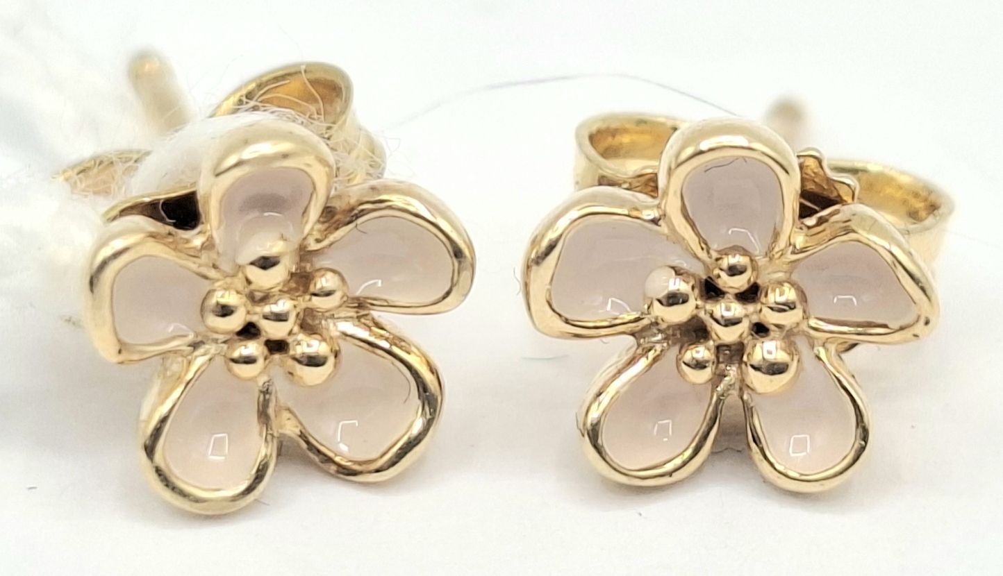 1139 · PANDORA 14CT GOLD EARRINGS