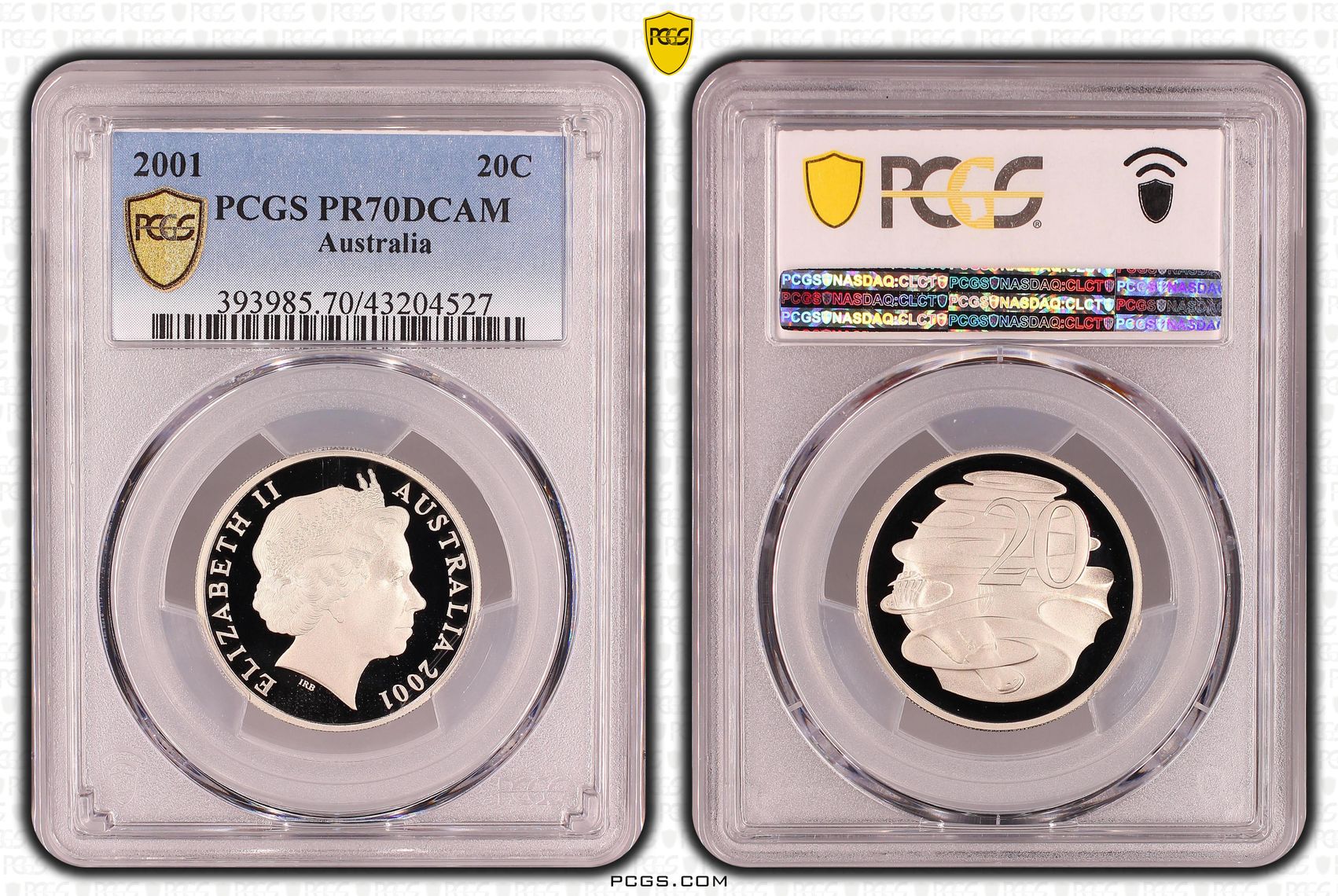 2001 Australia Twenty Cent, 20c PCGS - PR70DCAM POP 52/0 -527
