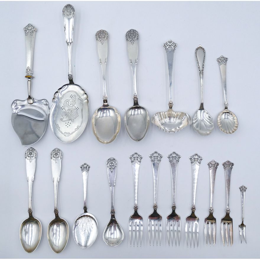 Box 19pc Magnus Aase Norwegian 830 Silver Assorted