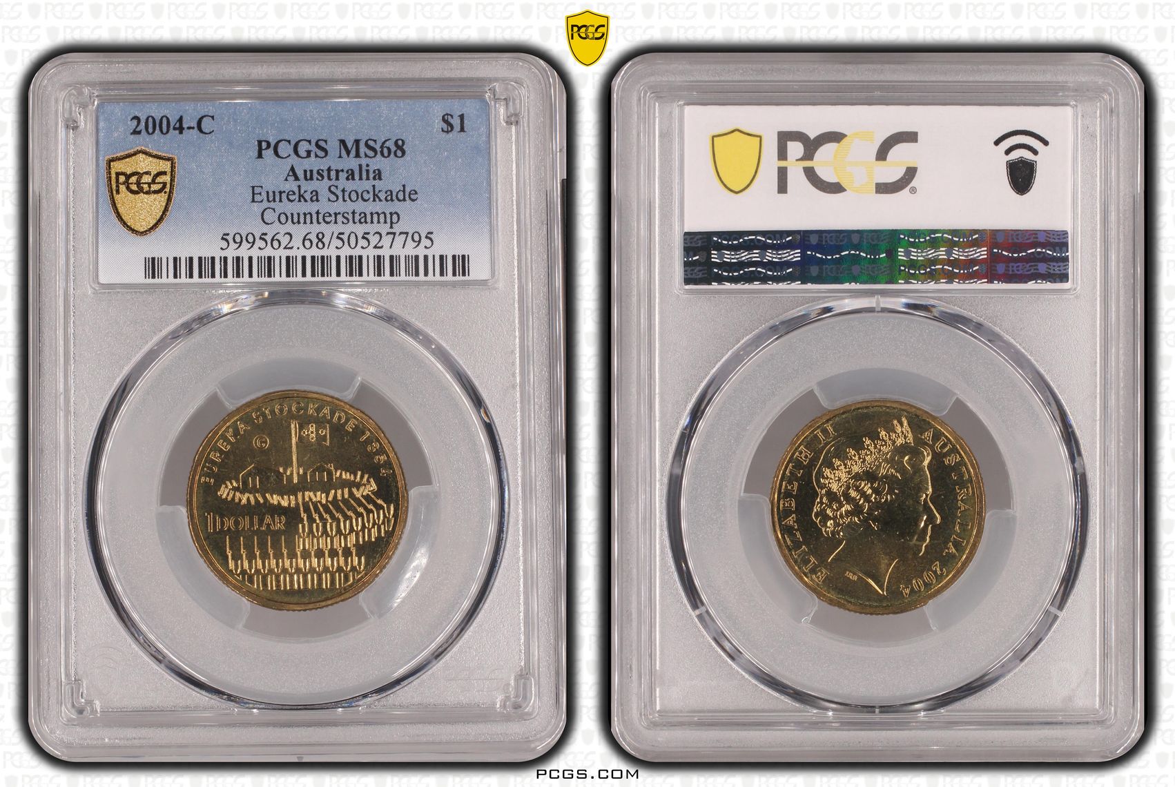 Eureka Stockade, POP 10/0, One Dollar, 2004-C, PCGS MS68