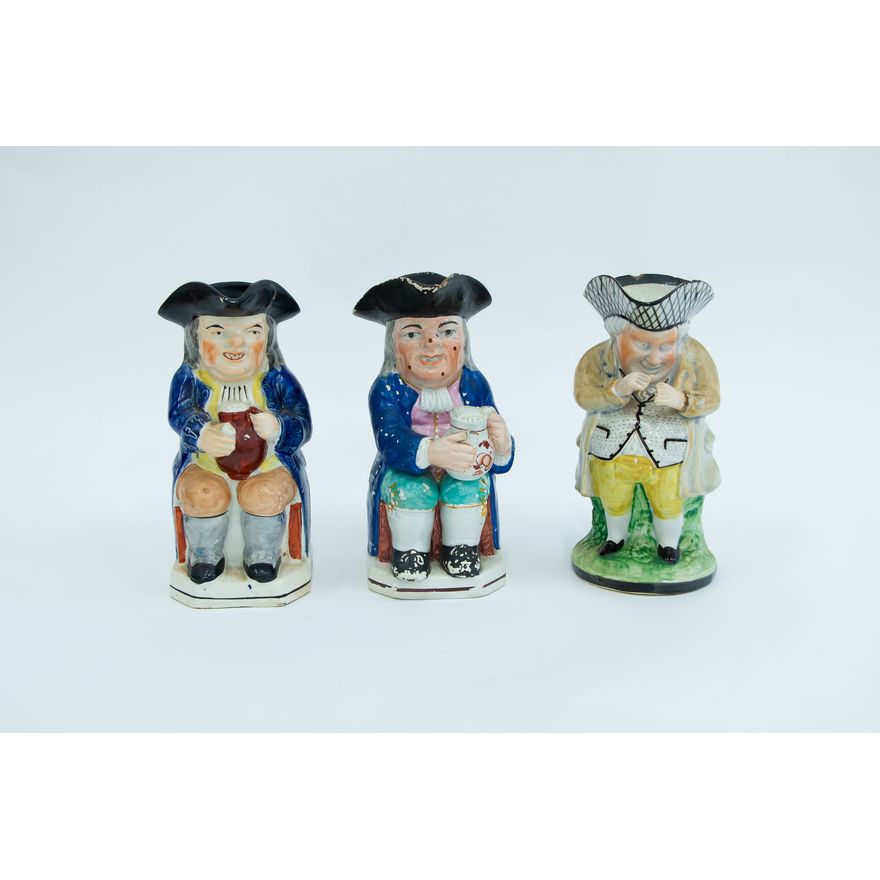 Three late-18th-century English Toby jugs