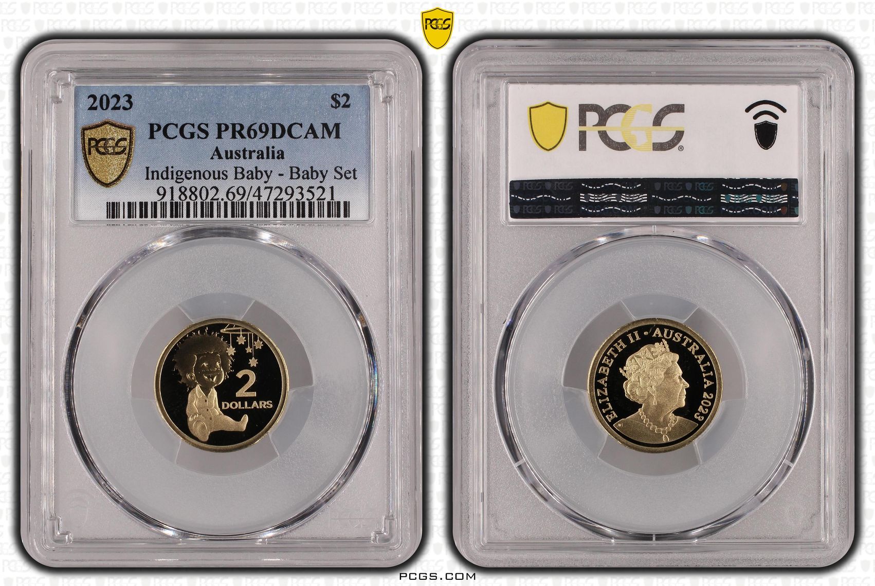 Indigenous Baby - Baby Set, Two Dollar, 2023, PCGS PR69DCAM