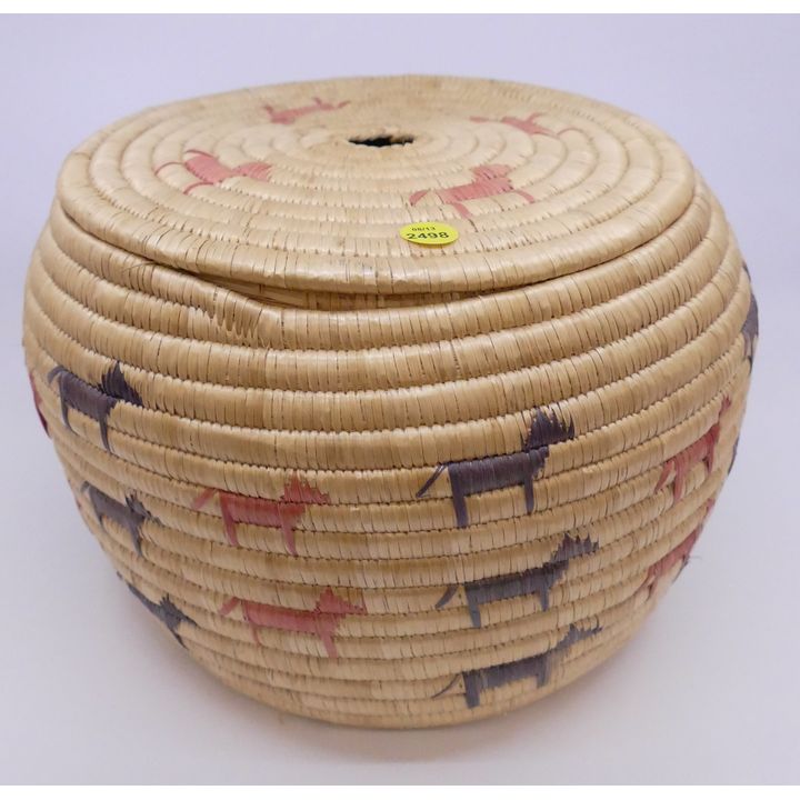 Alaskan Indian Yarn Basket- 8''