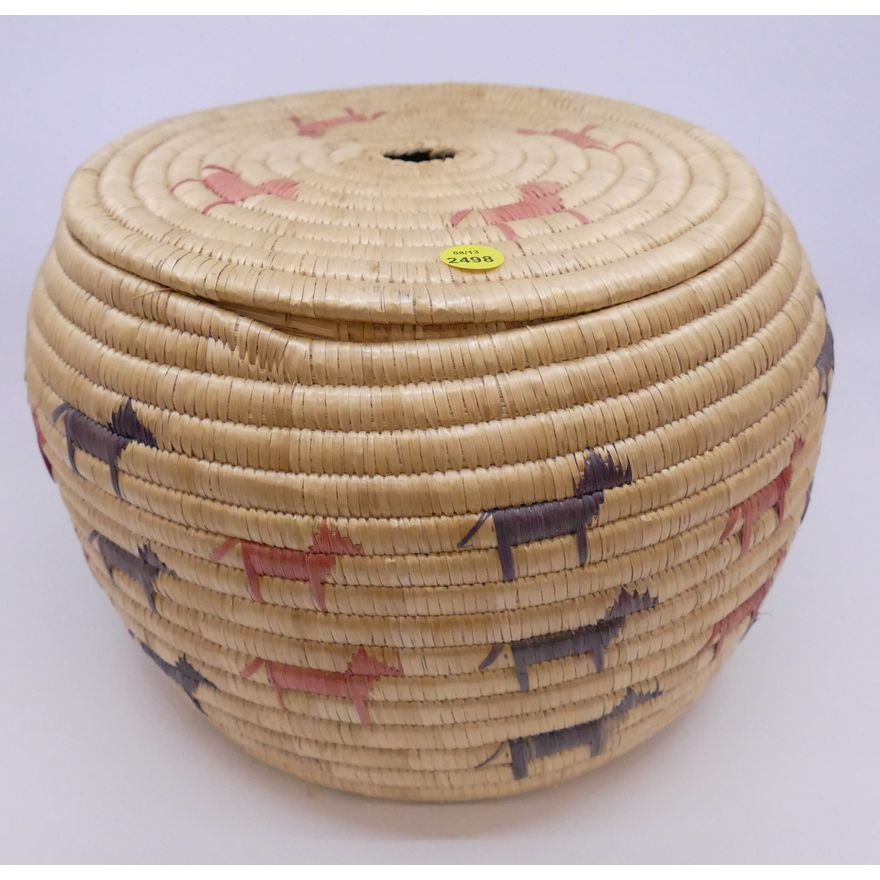 Alaskan Indian Yarn Basket- 8''