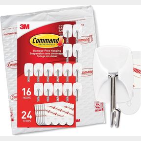 16 HOOKS COMMAND SMALL WIRE TOGGLE HOOKS, DAMAGE FREE HANGING WALL HOOKS WITH ADHESIVE STRIPS, NO TOOLS WALL HOOKS FOR HANGING ORG
