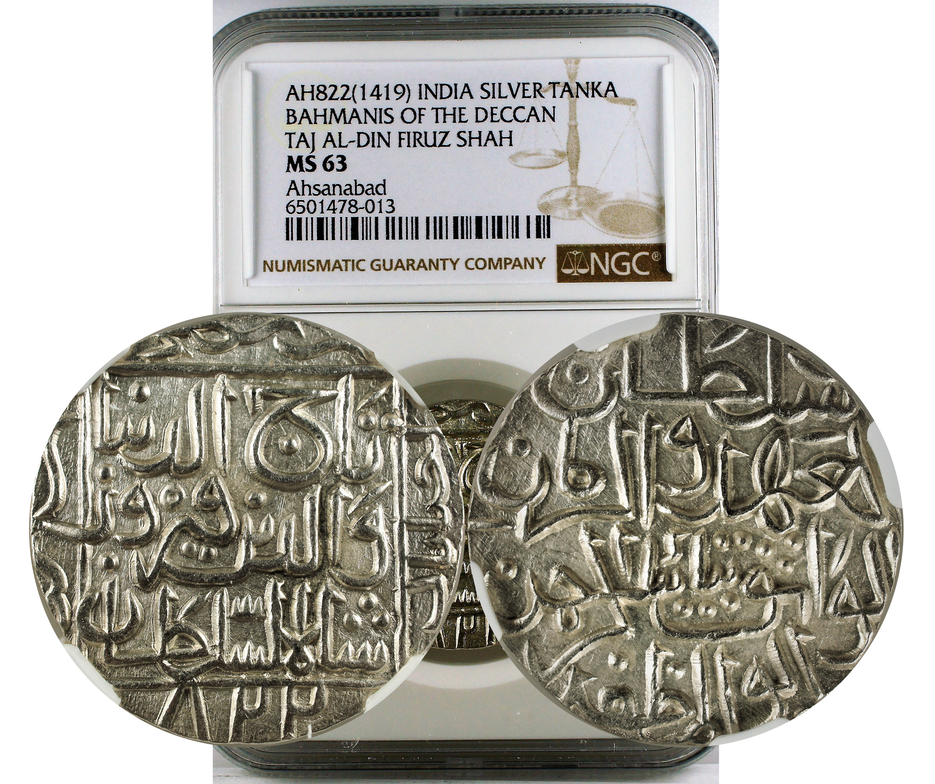 AH823(1420) INDIA BAHMANIS OF THE DECCAN TAJ AL-DIN FIRUZ SHAH S1T MS 63