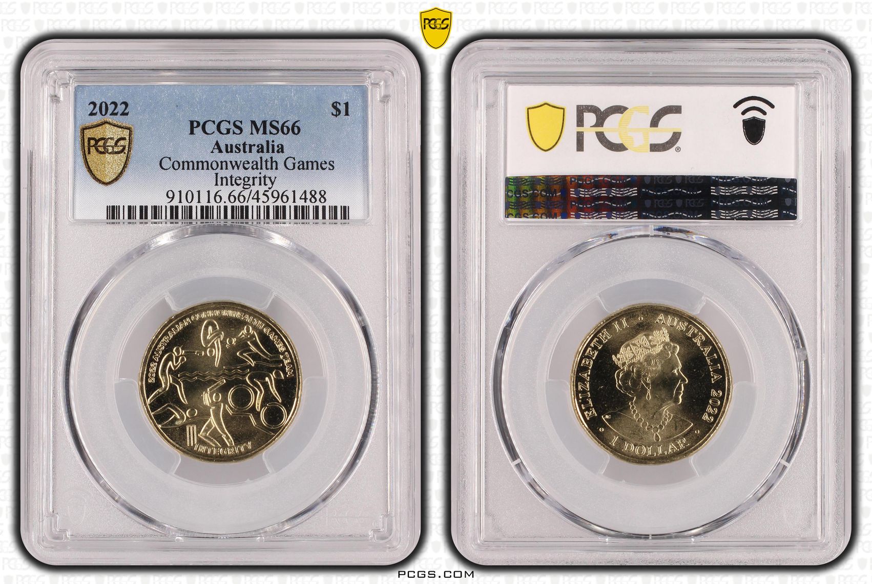 Commonwealth Games -Integrity, One Dollar, 2022, PCGS MS66