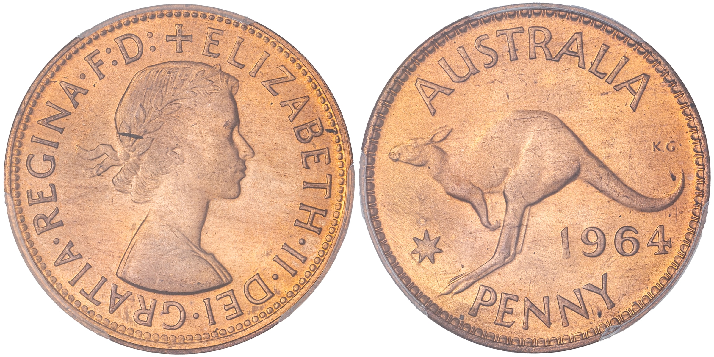 Elizabeth II, Penny, 1964, PCGS MS66RD