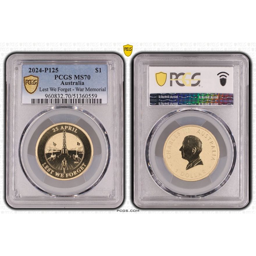 Lest We Forget - War Memorial, POP 2/0, One Dollar, 2024-P125, PCGS MS70