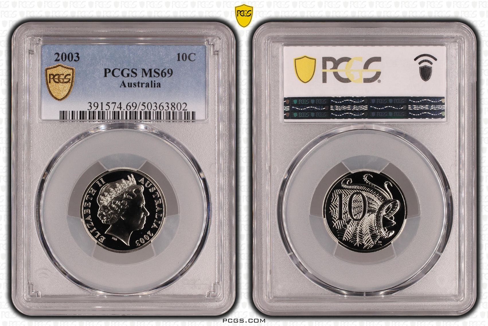 Ten Cent, 2003, PCGS MS69