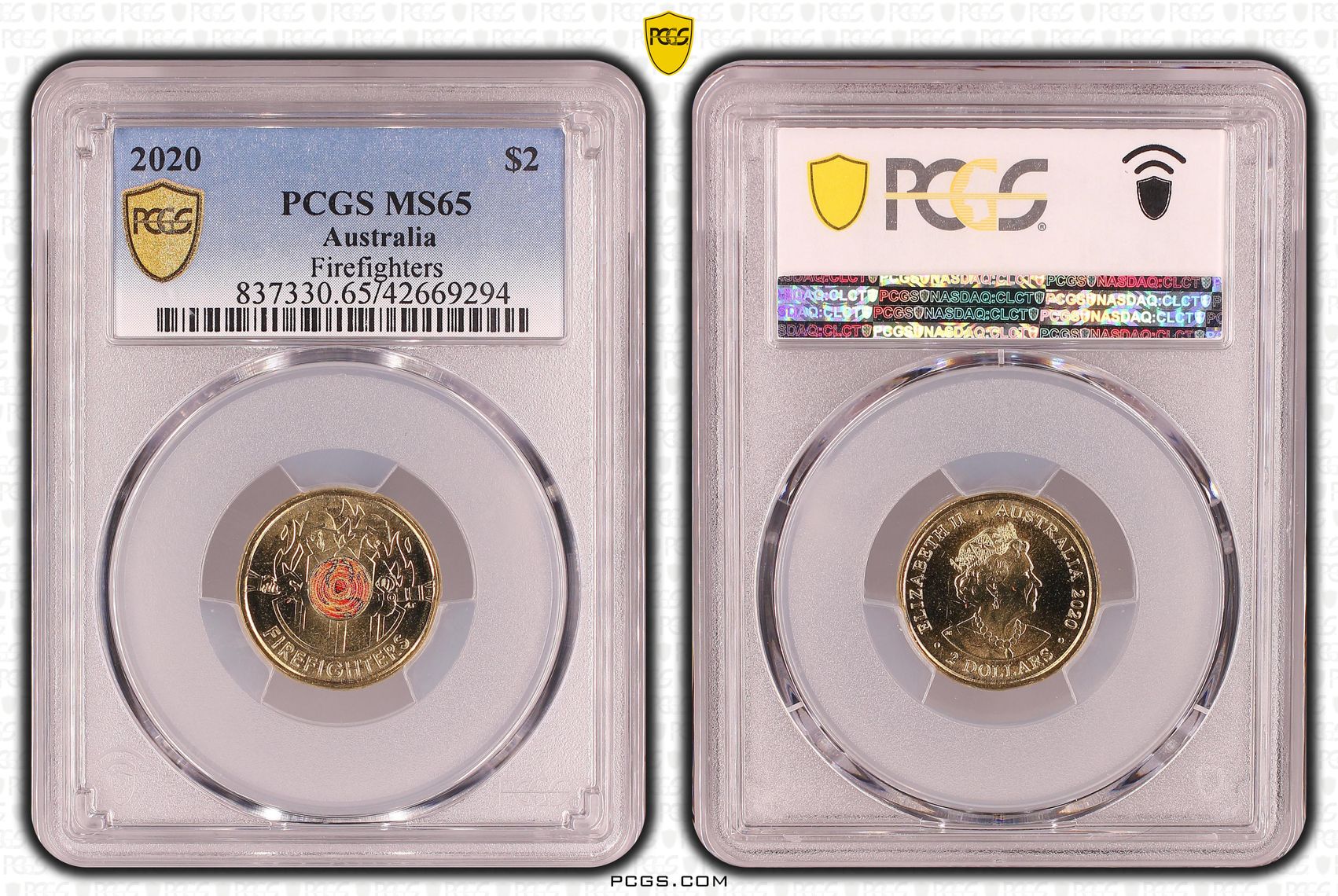 Firefighters, Two Dollar, 2020, PCGS MS65