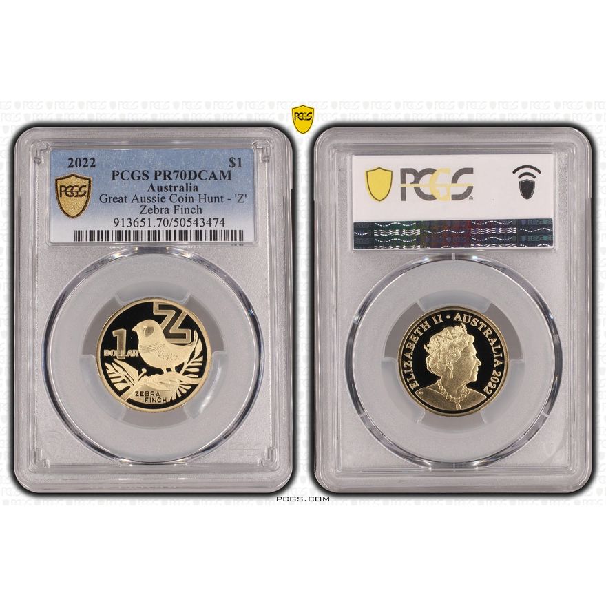 Great Aussie Coin Hunt - 'Z', POP 17/0, One Dollar, 2022, PCGS PR70DCAM