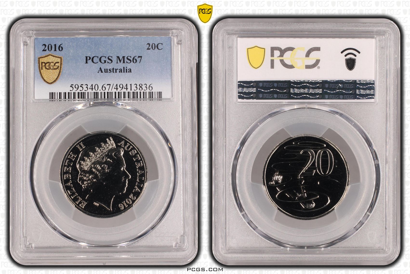 Elizabeth II, , Twenty Cent, 2016, PCGS MS67