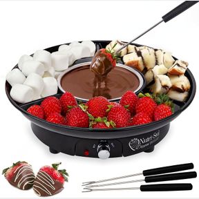 NUTRI-SEAL PREMIUM ELECTRIC FONDUE MAKER KIT - EASY TO USE - 4 SKEWERS -CHOCOLATE FONDUE MAKER MACHINE