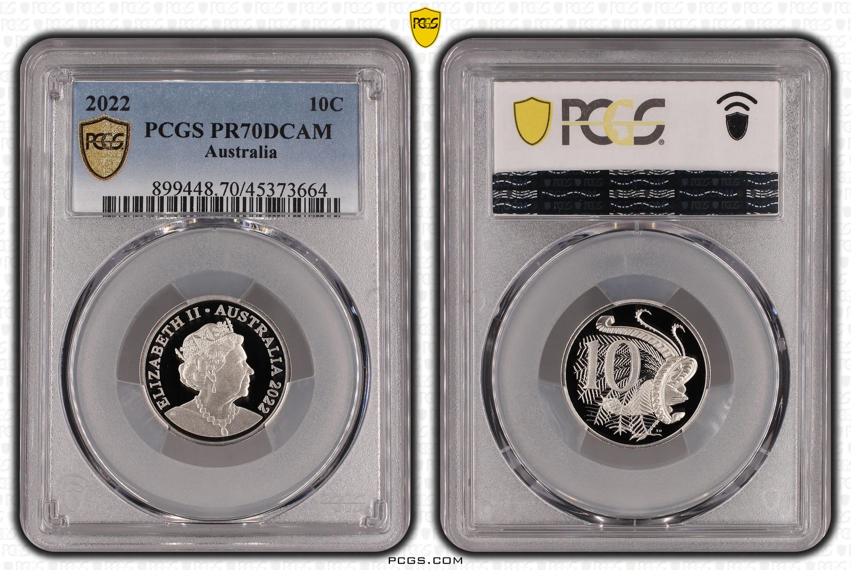 Elizabeth II, Ten Cent, 2022, PCGS PR70DCAM