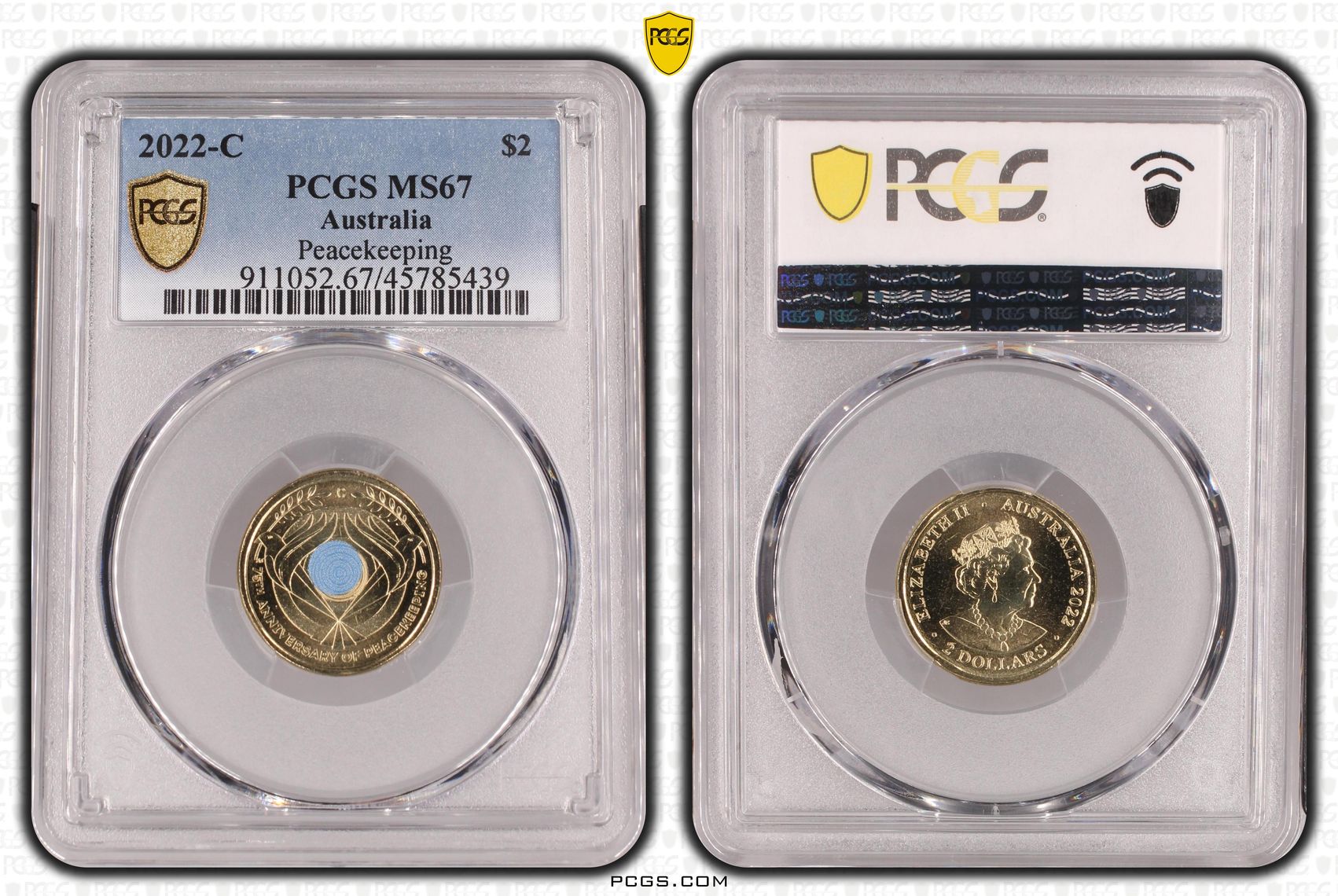 Peacekeeping Colourised, Two Dollar, 2022-C, PCGS MS67